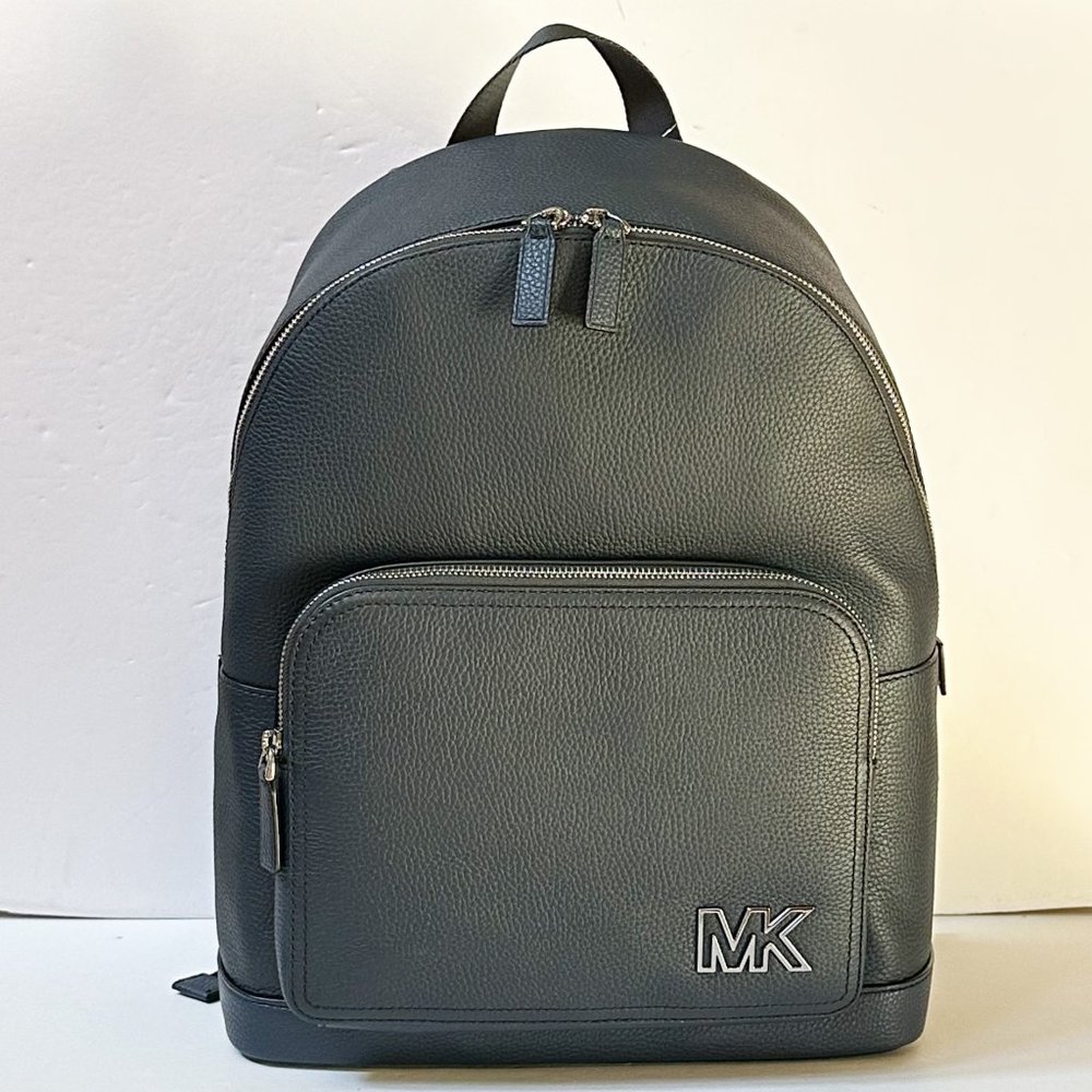 Michael Kors Cooper Large Commuter Leather Backpack Navy Blue